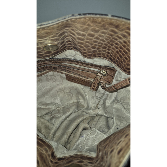 Michael Kors. MK. Hamilton Purse Bag Handbag Brown Alligator. EUC - Picture 6 of 12